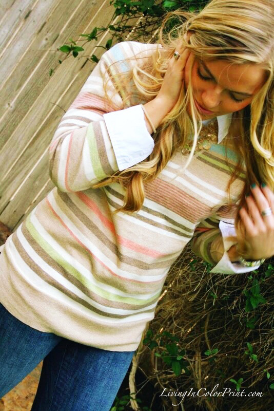 Pastel Stripe Sweater Kohls