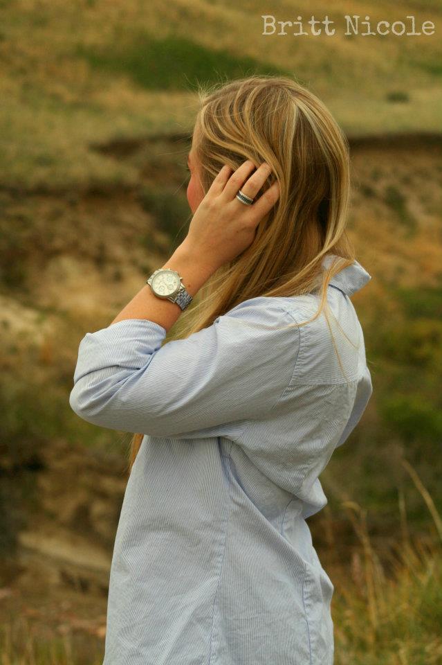 J Crew Button Down and Michael Kors Watch 