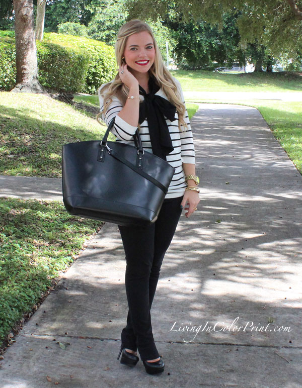 Style Collab - Black and White, 4 ways to wear black and white, black and white stripe sweater
