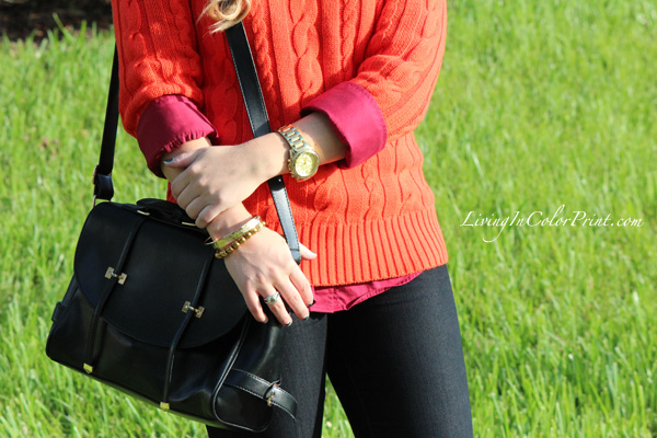 Fall hue outfit, orange and burgundy, miami fashion blogger, kristin clark blogger
