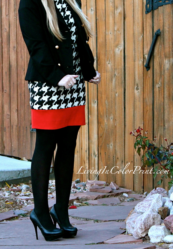 Houndstooth with a Twist, Houndstooth for Fall, how to wear houndstooth, houndstooth and orange