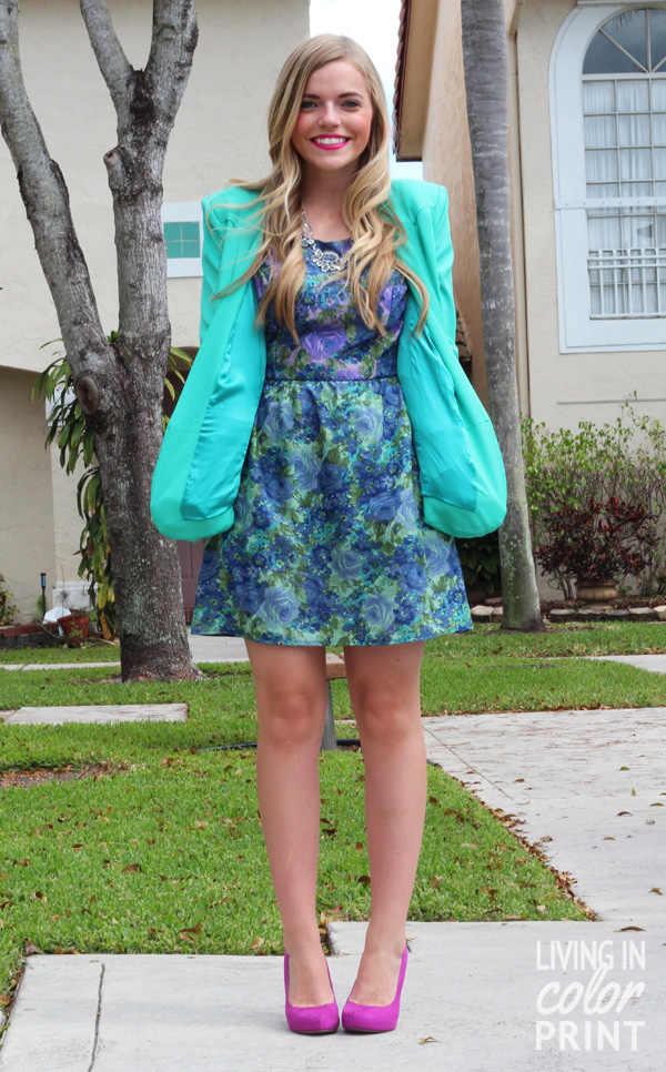 Floral + Turquoise // Living In Color Print