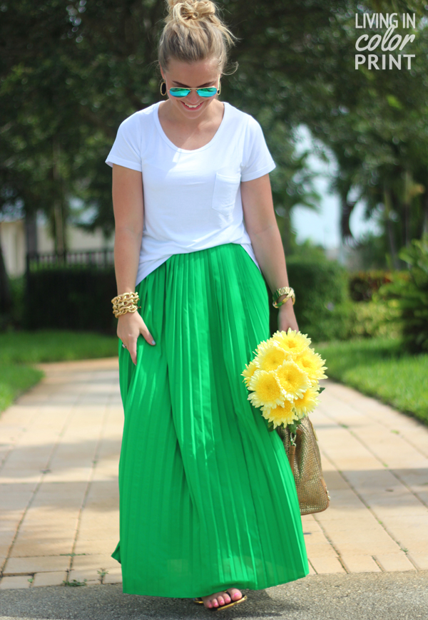 Kelly Green Maxi | Living In Color Print