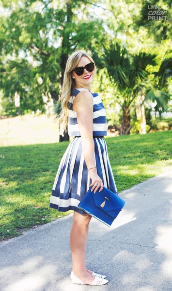 Blue + White Stripes - Color By K