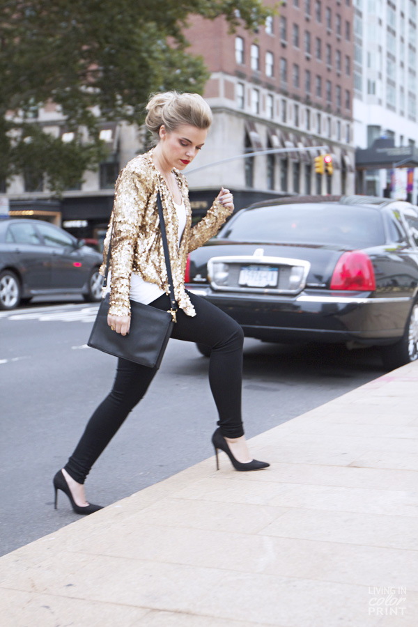 NYFW | Gold Sequin Jacket