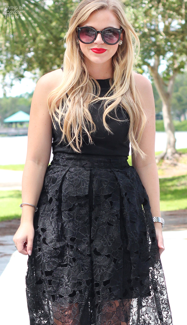 Black Lace Skirt - Color By K