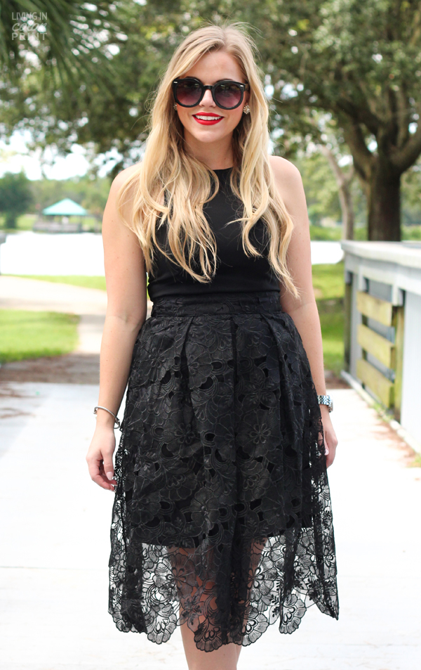 Black Lace Skirt | Living In Color Print