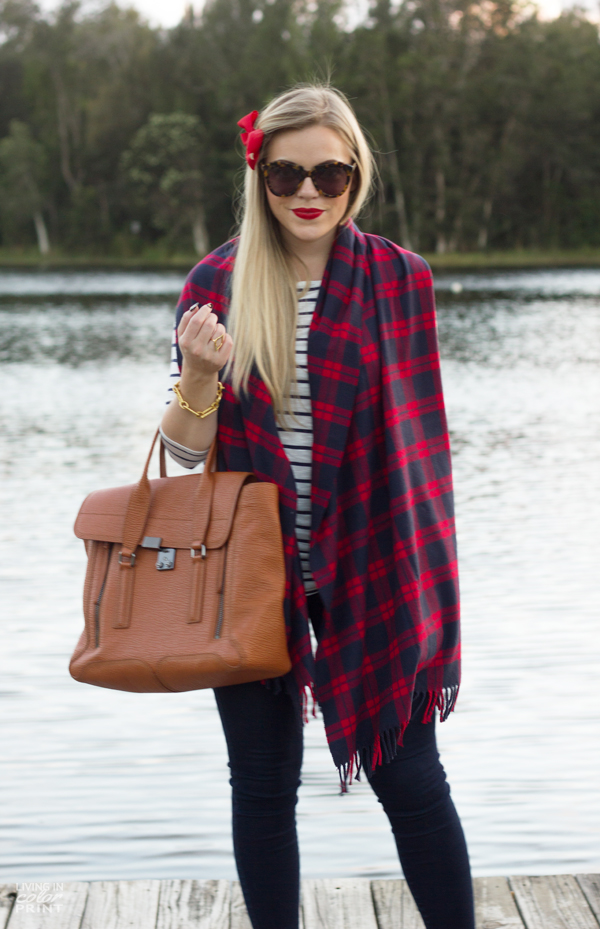 Red + Navy Plaid 