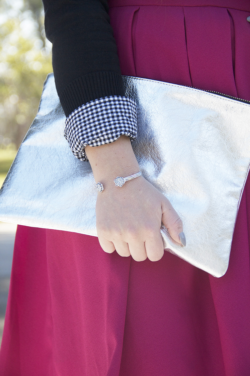 Metallic Silver Clutch