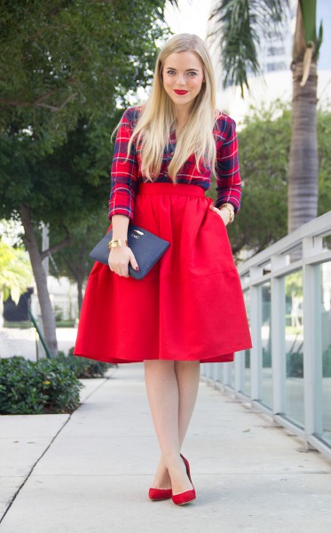 Red Skirt + Tartan - Color By K