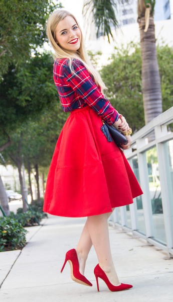 Red Skirt + Tartan - Color By K