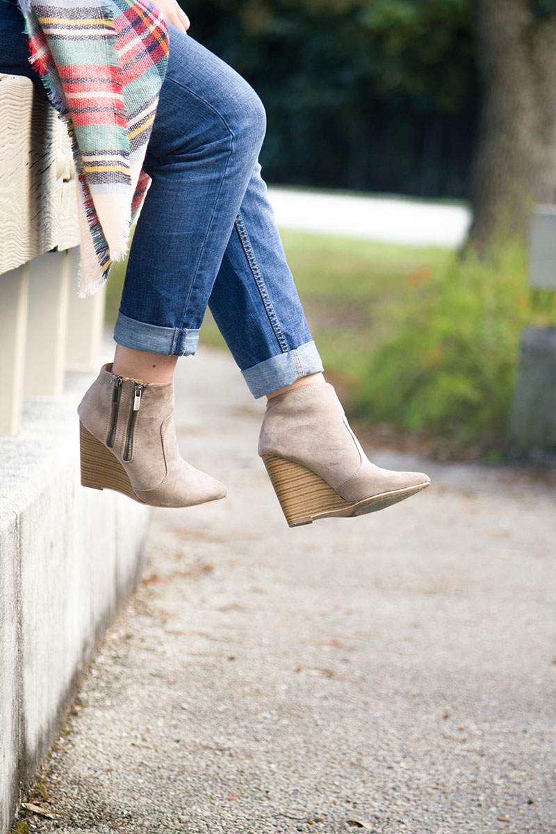 Taupe Wedge Booties 