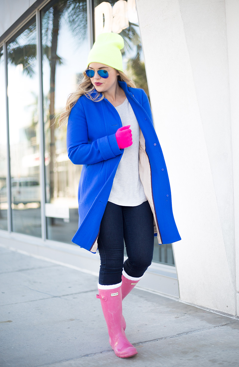 cobalt-coat-pink-hunter-boots-brights-for-winter