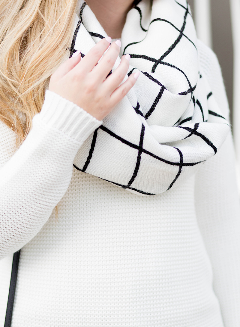 black-and-cream-oversized-grid-check-scarf