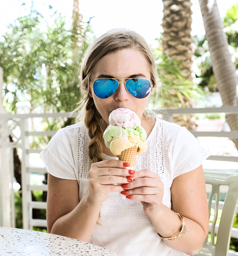 girl-eating-triple-layer-ice-cream