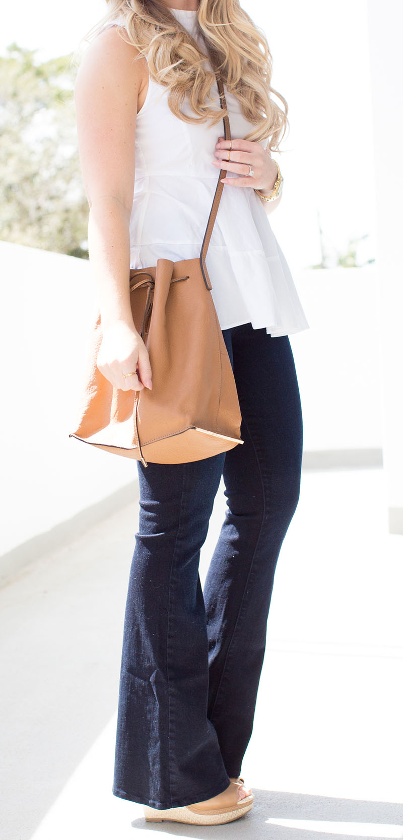 White Peplum Tank + Flares | Living In Color Print