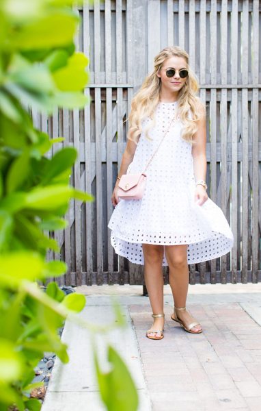 White Eyelet Dress - Color By K