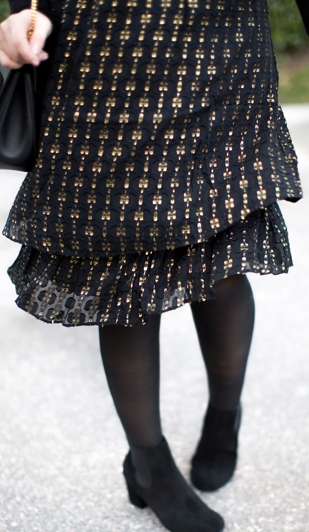 Black + Gold Metallic Dress