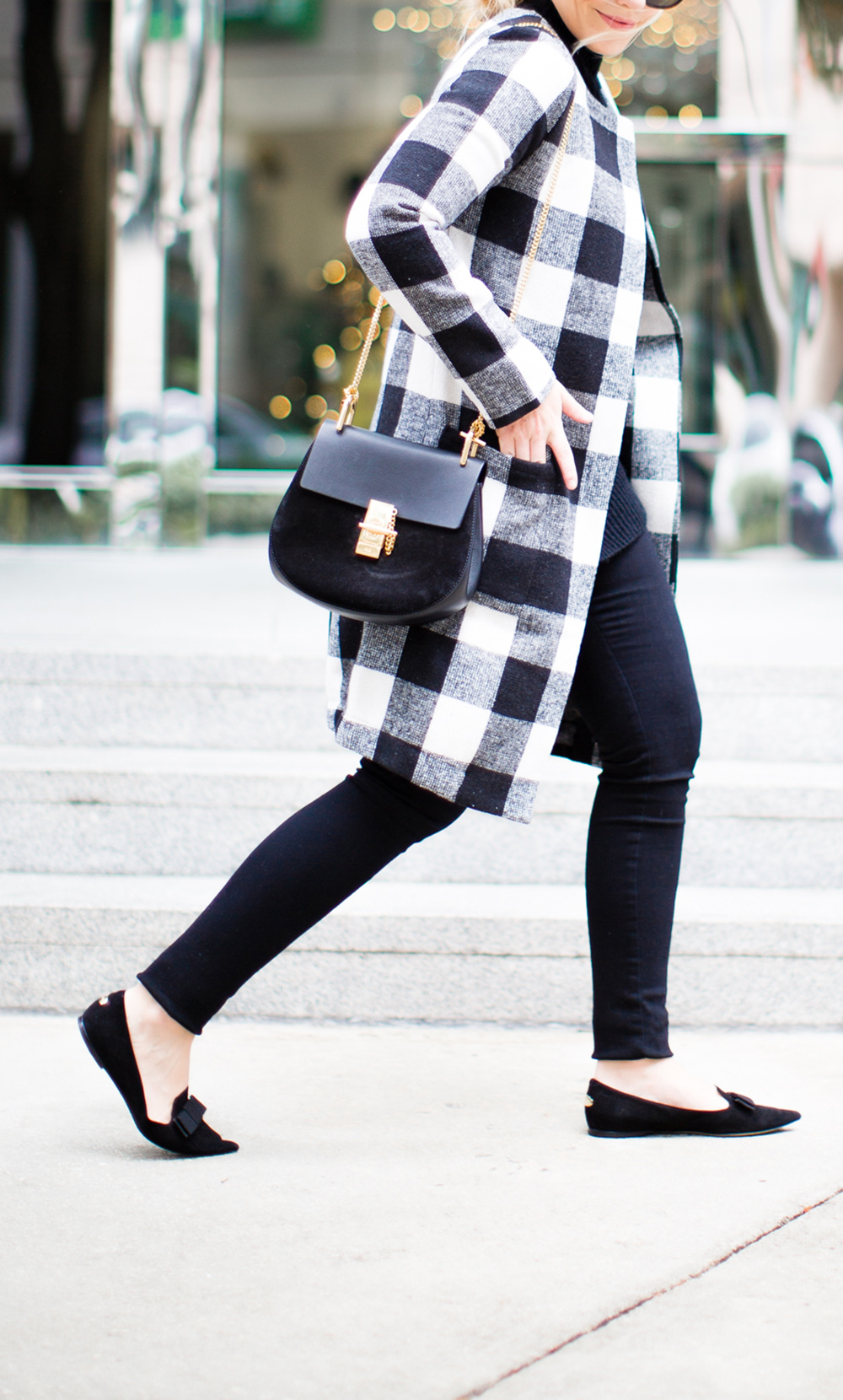 Black + White Checkered Jacket