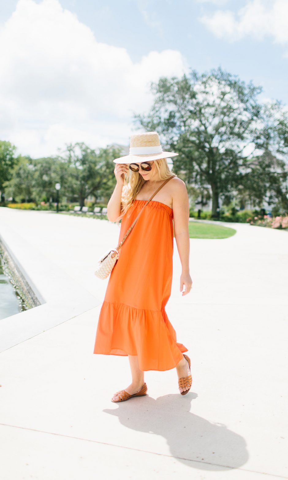 Hemp Dress - Tangerine Orange main image 1