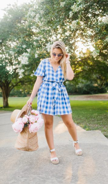 Blue Gingham Wrap Dress - Color By K