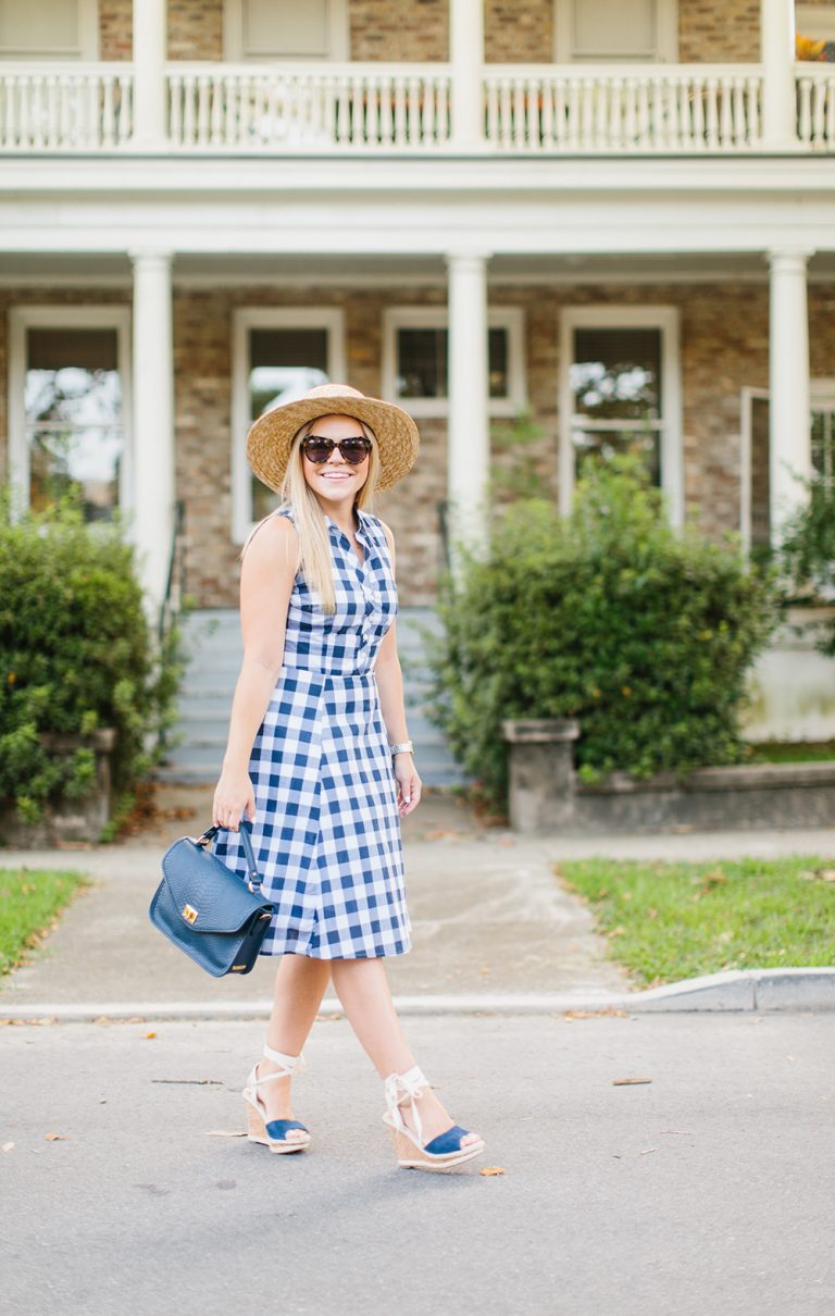 Navy Gingham Fit + Flare - Color By K