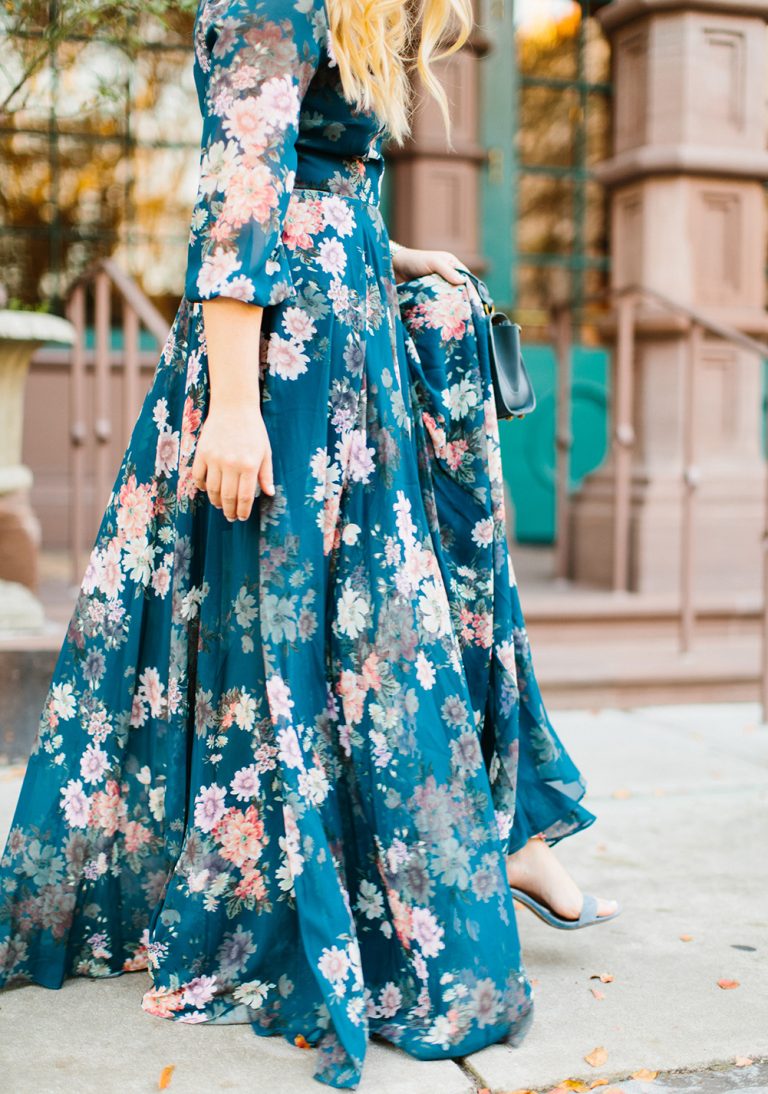 Floral Sleeved Maxi - Color By K