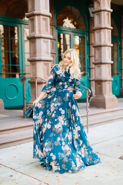 fall floral maxi