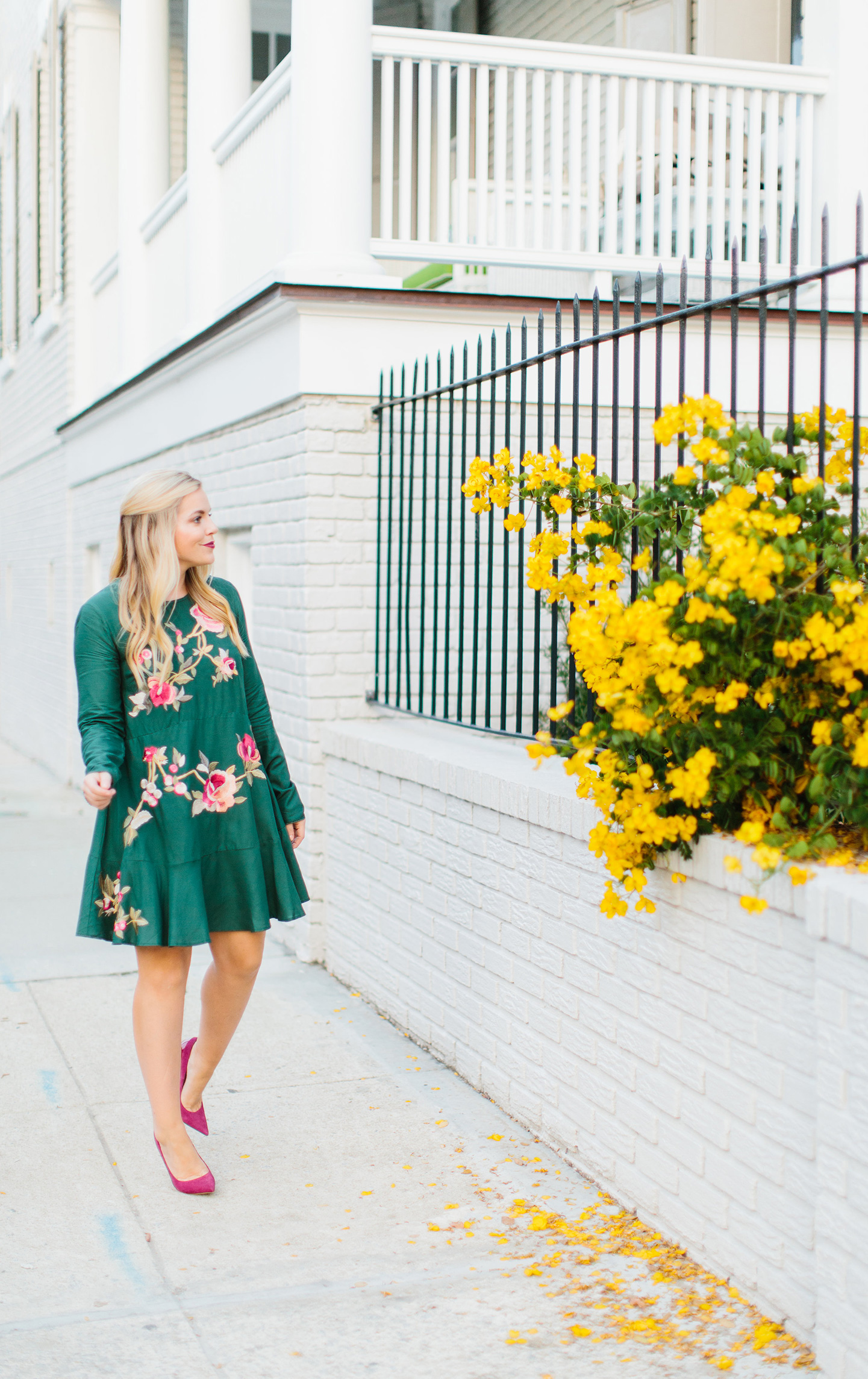 Embroidered Emerald Dress