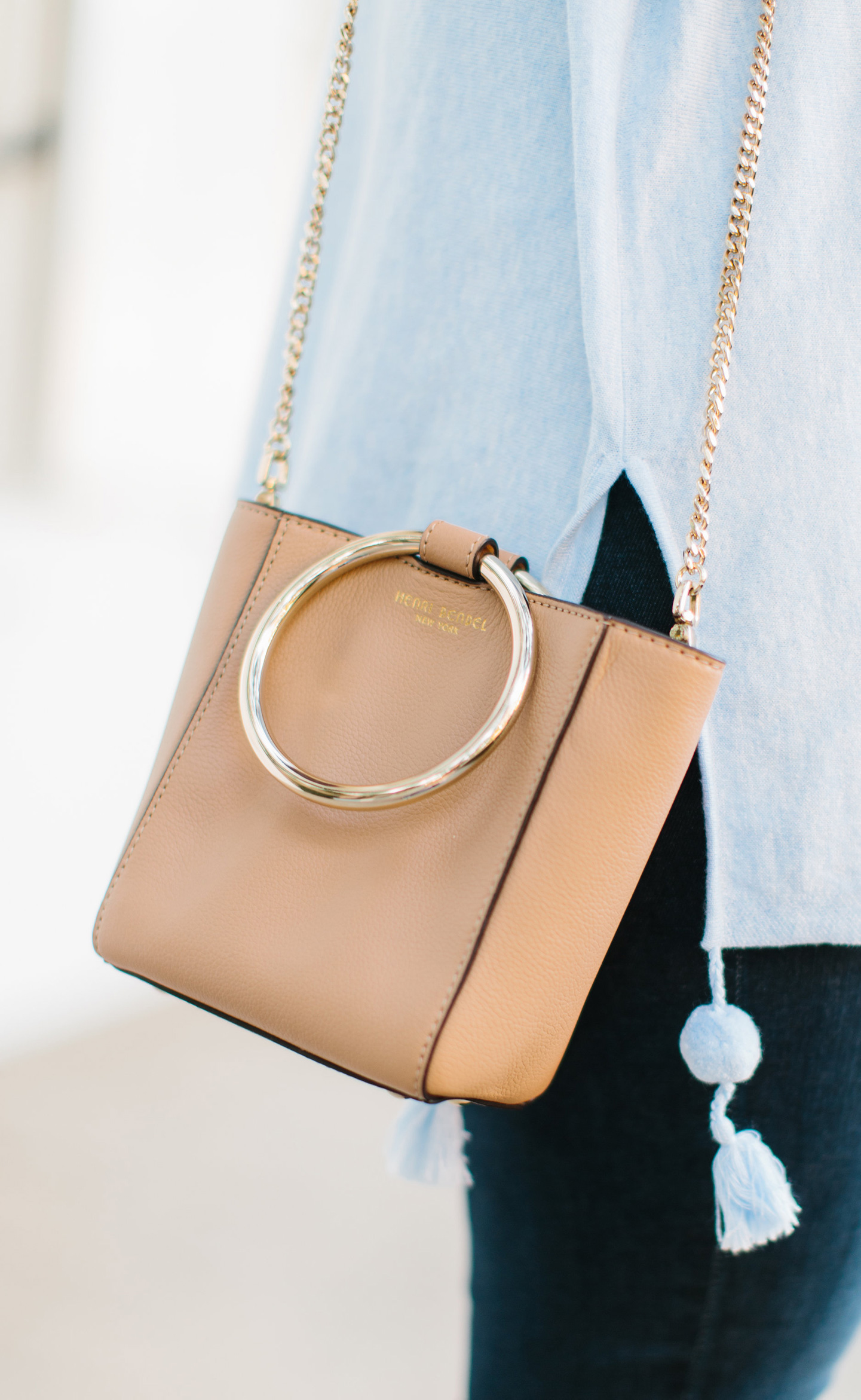 Pale Blue Pom Sweater