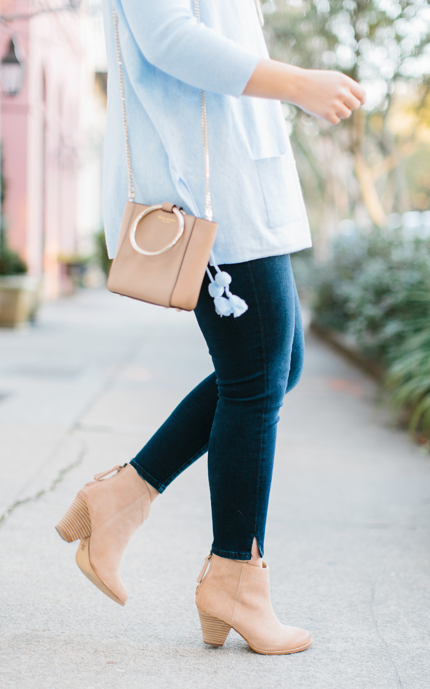 Pale Blue Pom Sweater