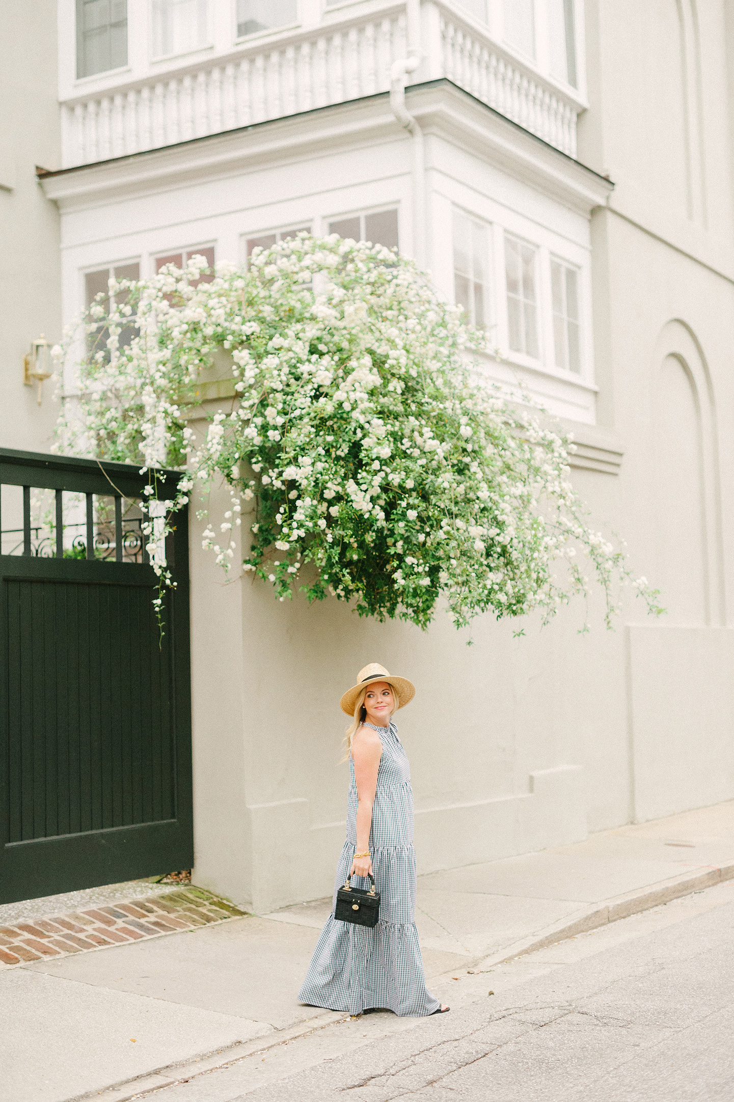 Black Gingham Maxi Dress