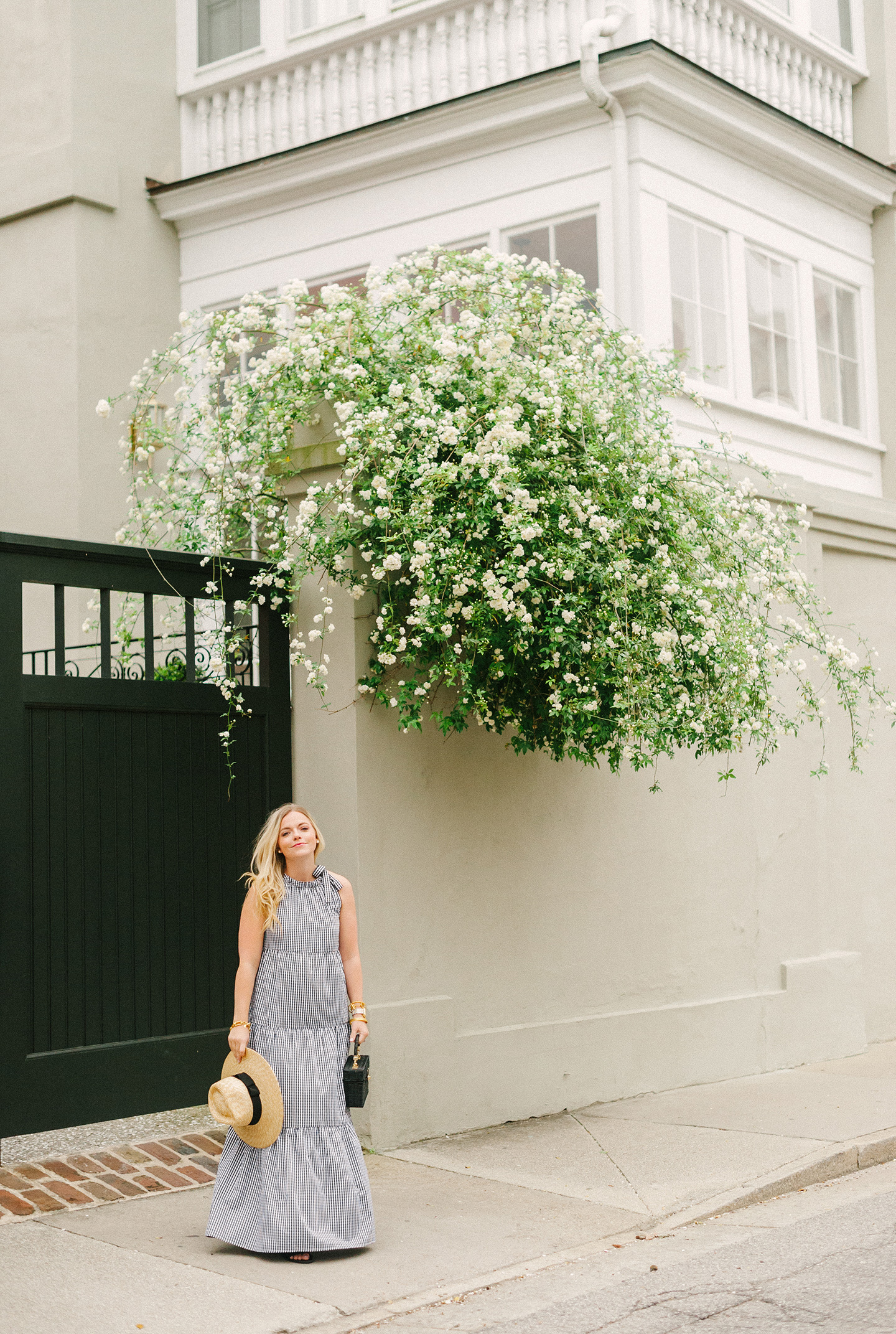 Black Gingham Maxi Dress