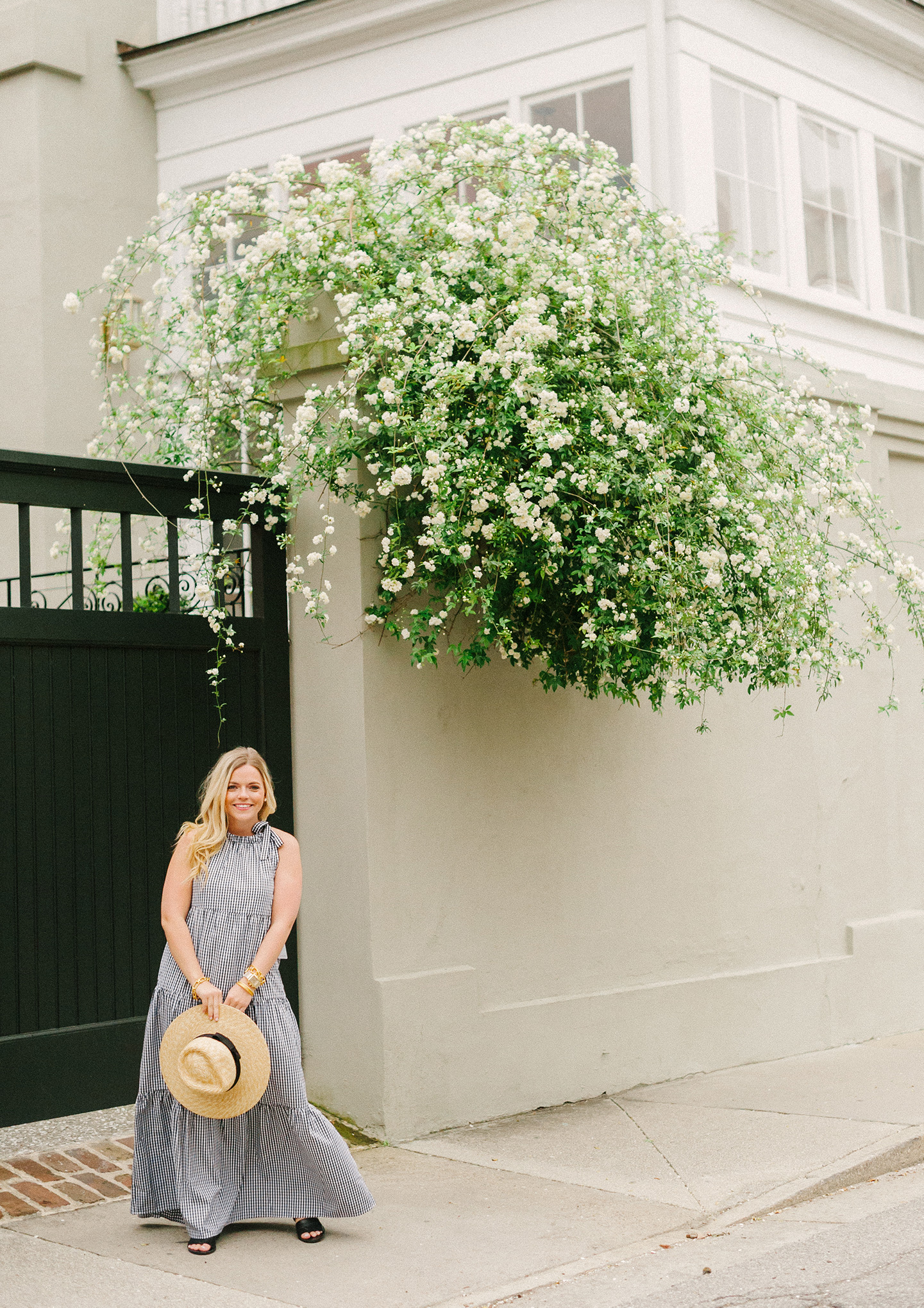 Black Gingham Maxi Dress