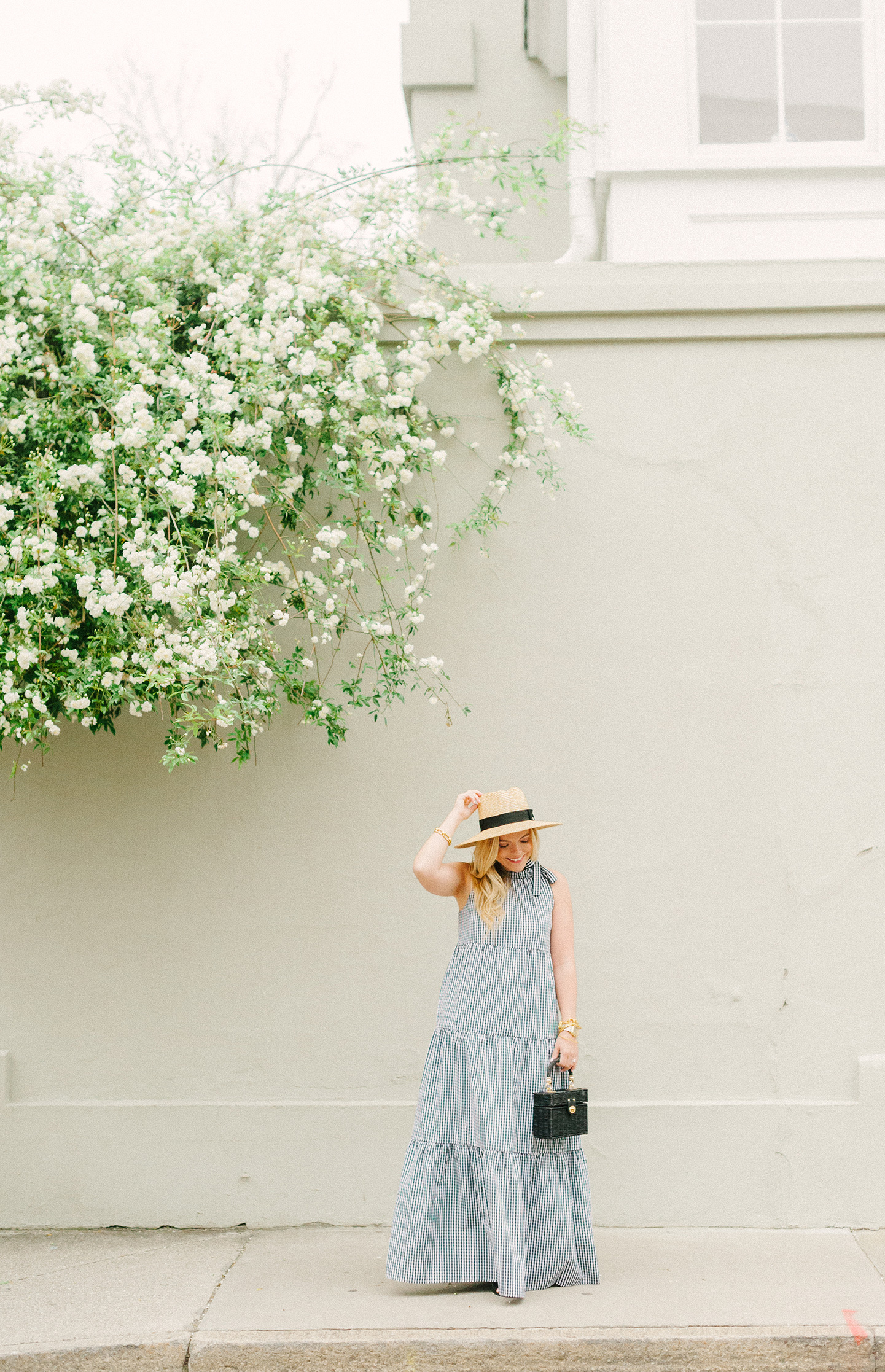 Black Gingham Maxi Dress