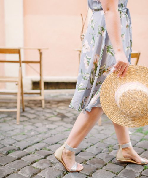 Floral Flutter Sleeve Dress in Trastevere, Rome - Color By K