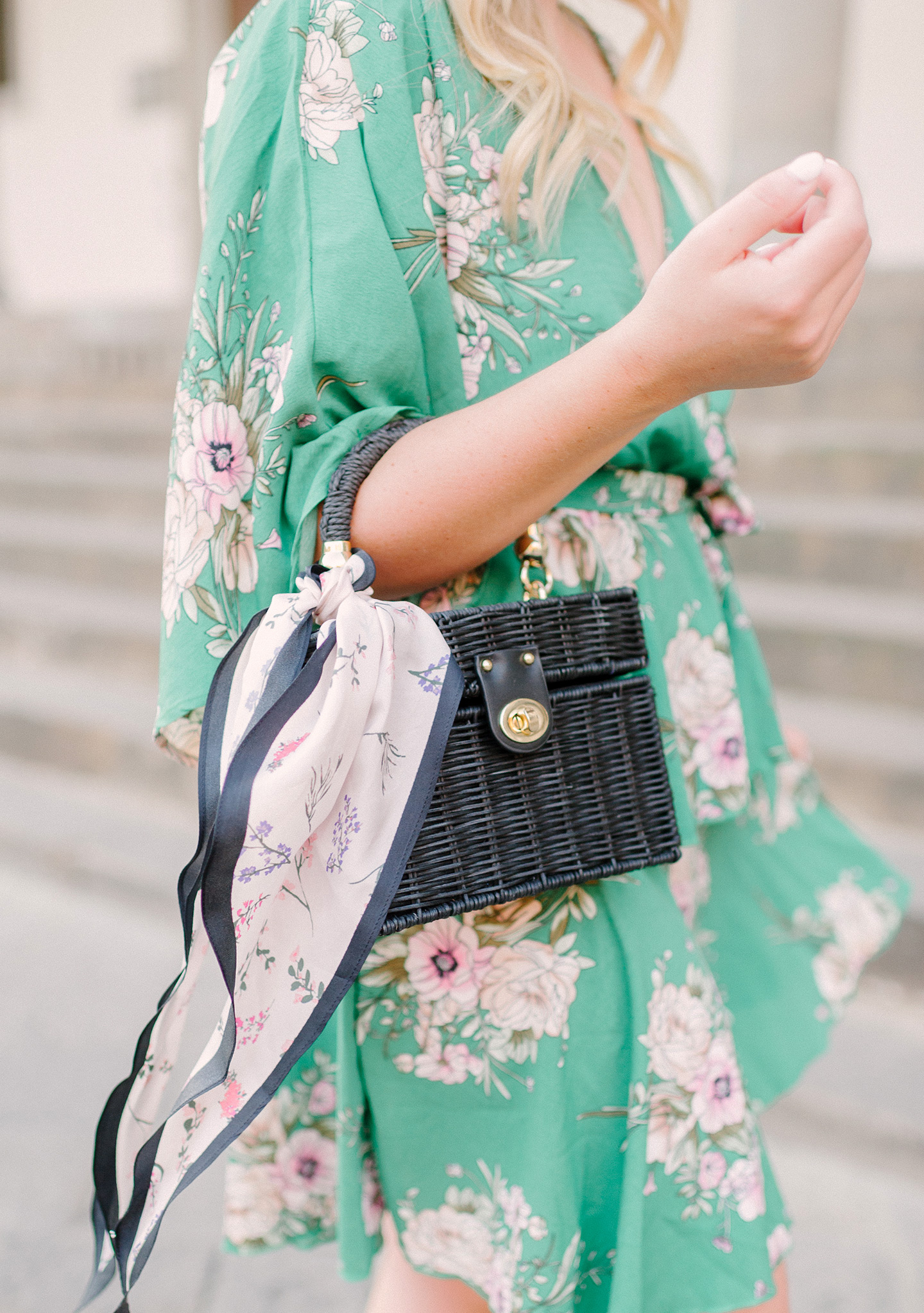 Green Floral Kimono Dress in Florence, Italy