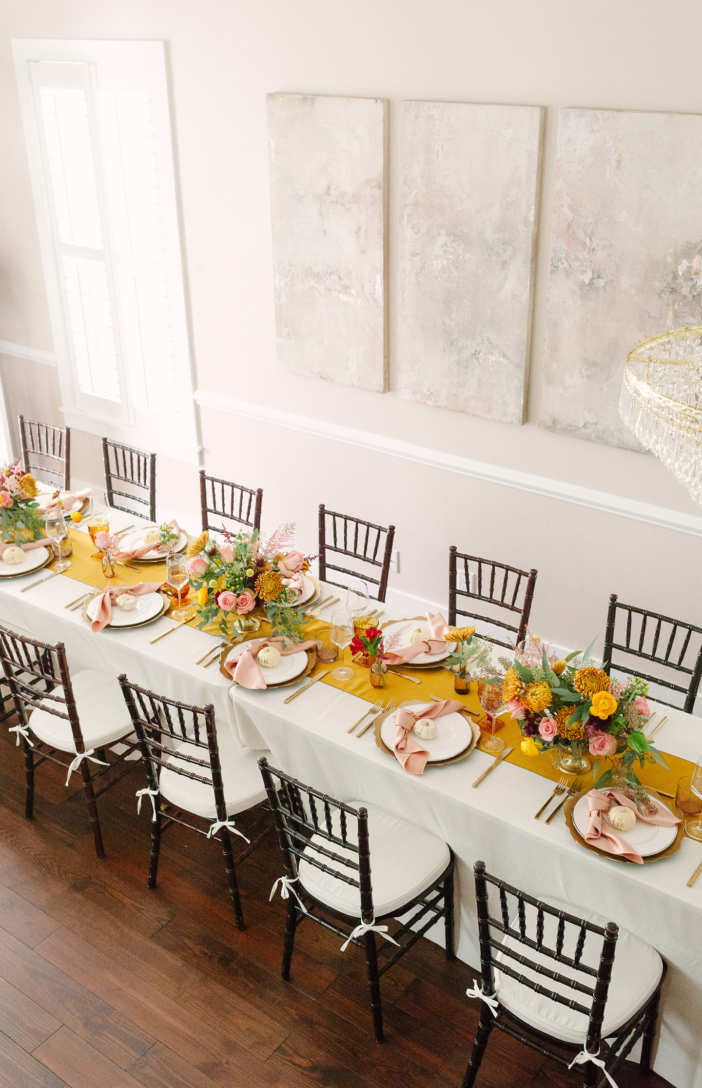 Mauve + Mustard Thanksgiving Tablescape | COLOR by K