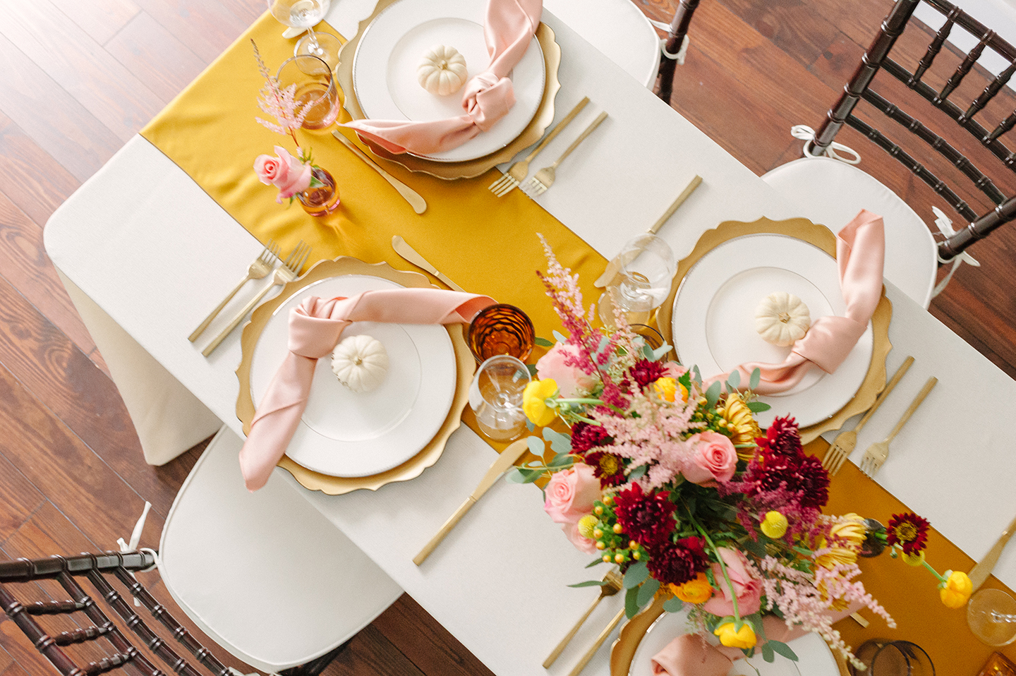 Mauve + Mustard Thanksgiving Tablescape | COLOR by K