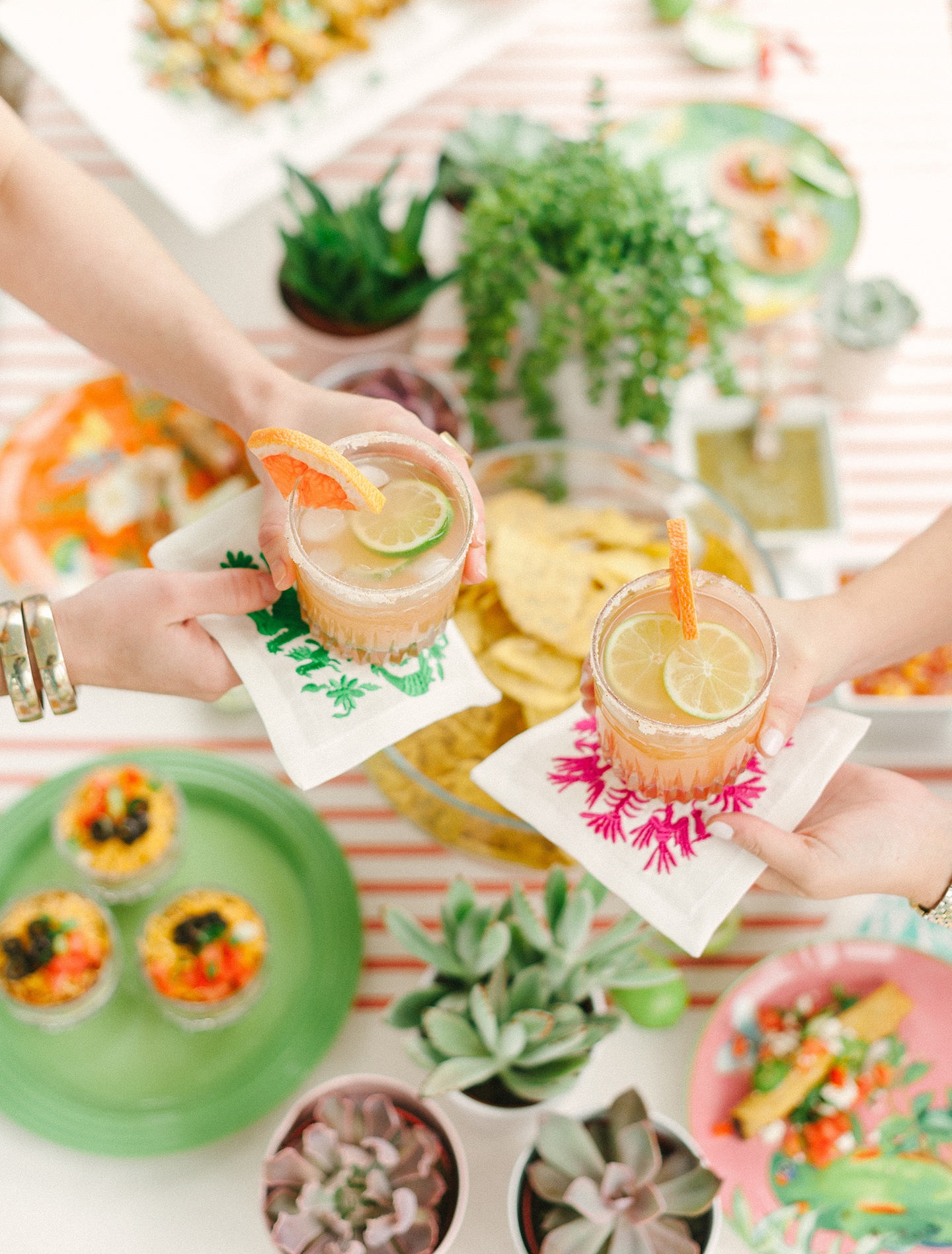 Margarita + Embroidered Napkin