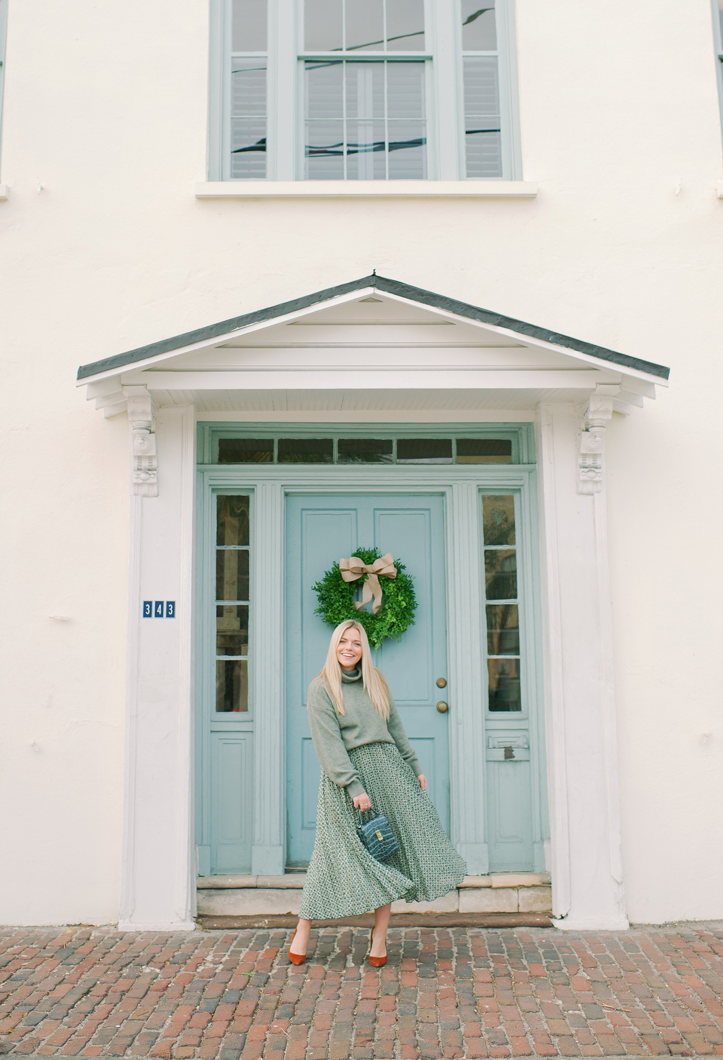 Monochromatic Green Skirt + Sweater 