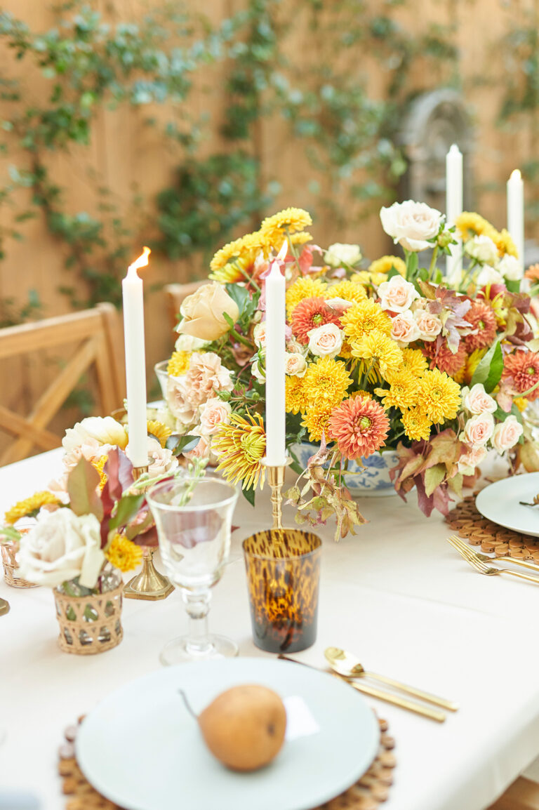 Elegant Autumn Tablescape for an Outdoor Friendsgiving - Color By K