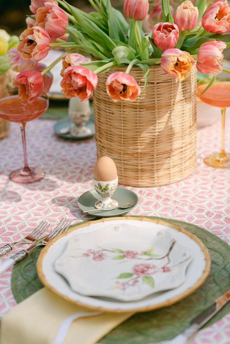 Pink + Yellow Easter Tablescape