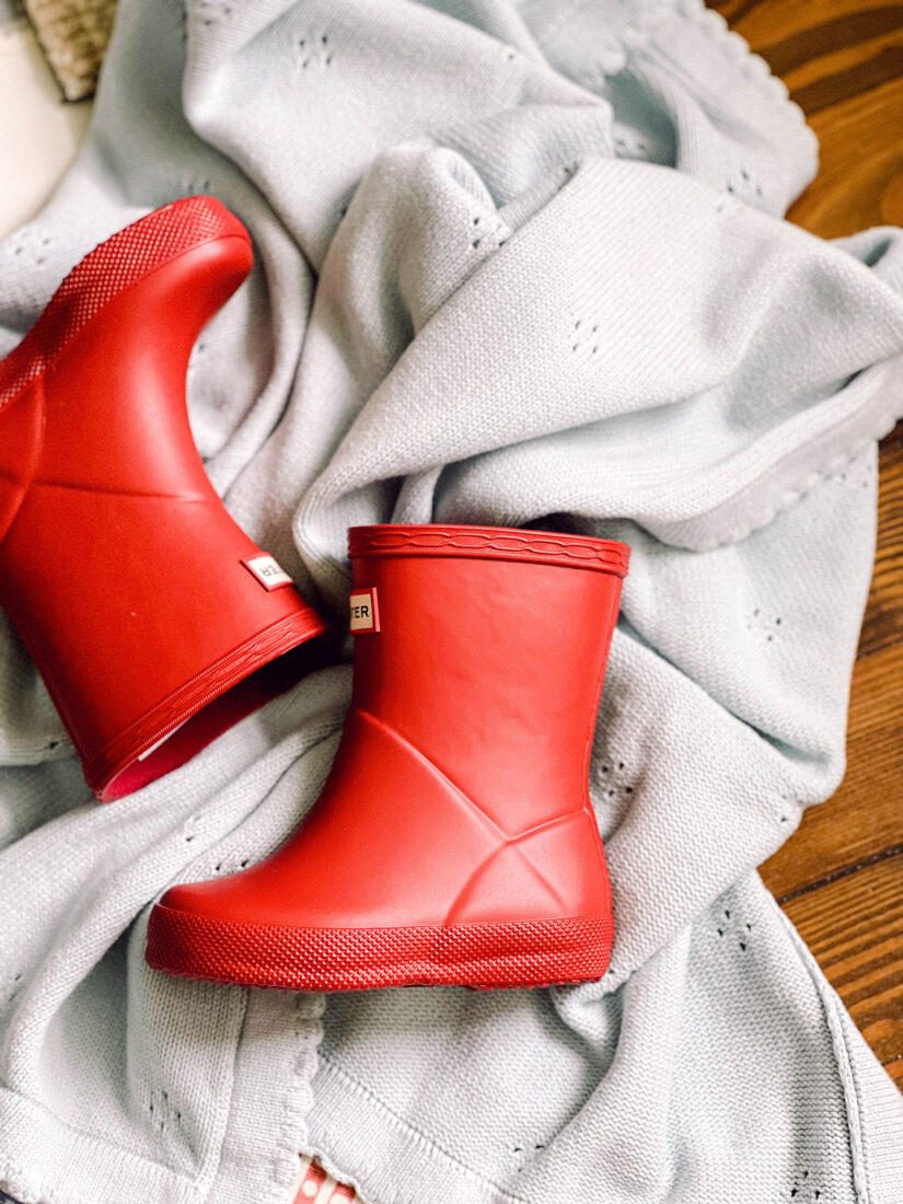 Baby Red Hunter Boots | Baby Boy Nursery Color Scheme | Red, White + Blue Vintage Americana 